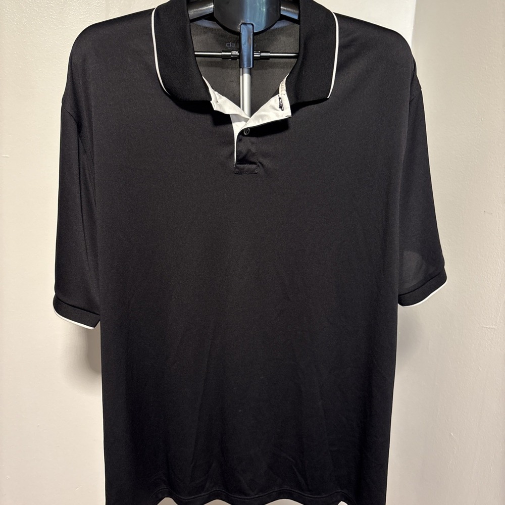 Claiborne New with Tags Mens XXL Black short sleeve polo‎ shirt
